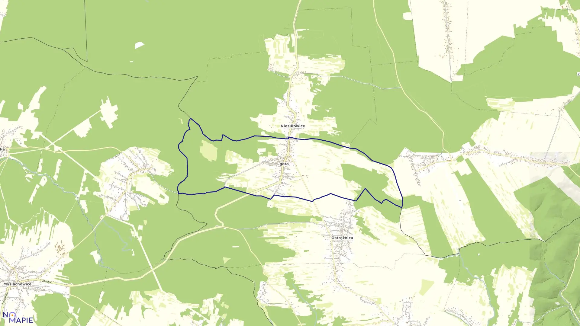 Mapa obrębu Lgota w gminie Trzebinia